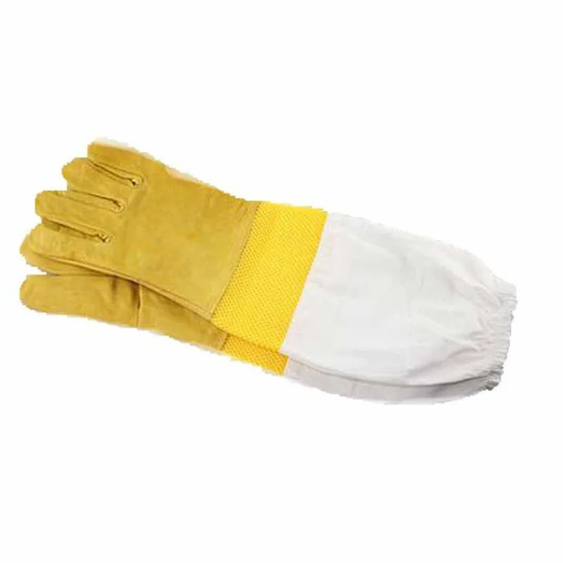 

Beekeeper Prevent Gloves Protective Sleeves Ventilated Professional Anti Bee for Apiculture Beekeeper Beehive Yellow