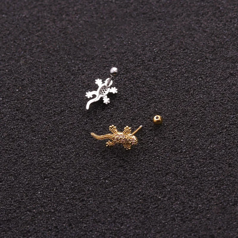 

1PC 20G Piercing Ear Stud Tragus Helix Cartilage Helix Fairy Tricolor Cut Lizard Stud Piercing Earring Gauges Earrings
