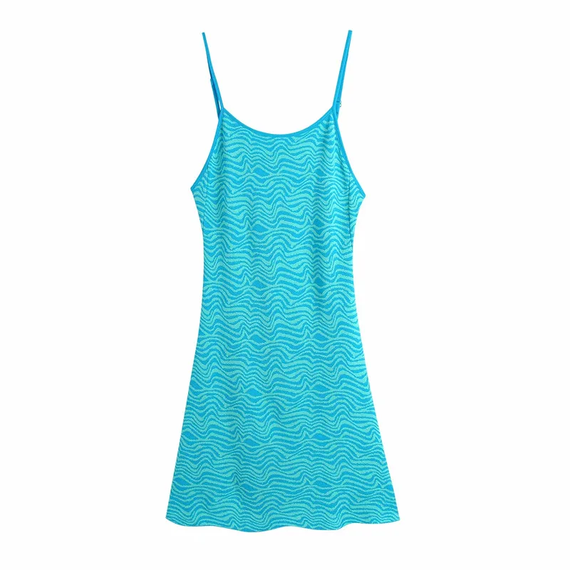 

Женское жаккардовое мини-платье ZA, летняя универсальная пикантная одежда в европейском и американском стиле ретро, 2021