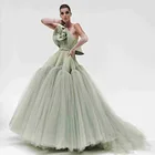 Пышное платье для выпускного вечера, пышное вечернее платье с открытыми плечами, длинные коричневые официальные платья