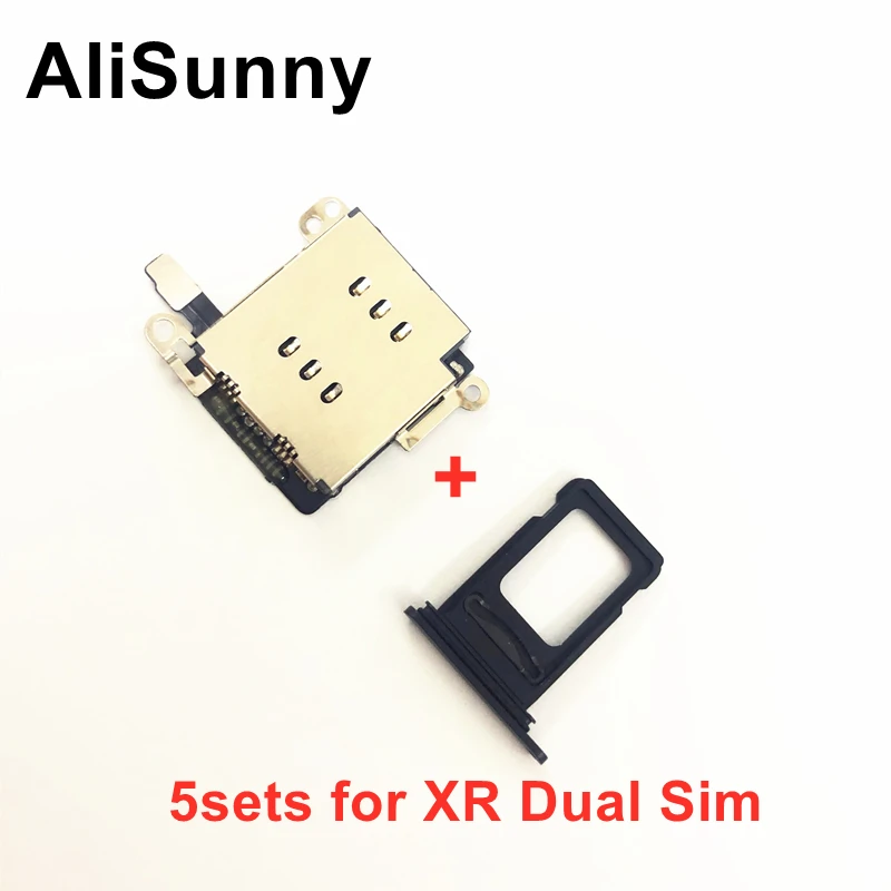 AliSunny 5 комплектов для Iphone 11 XR устройство чтения двух Sim карт разъем гибкий кабель +