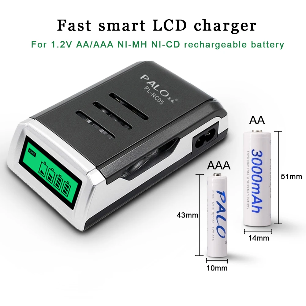 

4 Slots Battery Charger LCD Display Smart Battery Charger for 1.2V AA AAA NiCd NiMh Ni-MH Ni-CD ni mh Rechargeable Batteries