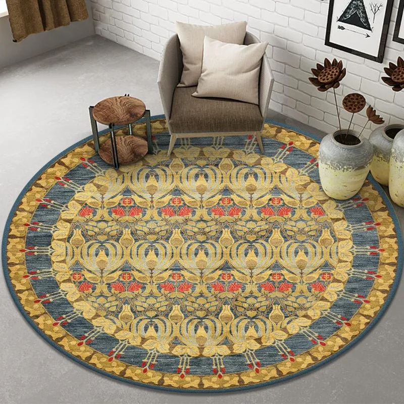 

New Vintage Persian Bohemian Rug Carpets for Home Living Room Rectangle Area Study Anti-Slip Soft Rugs Decorative Bedroom Carpet