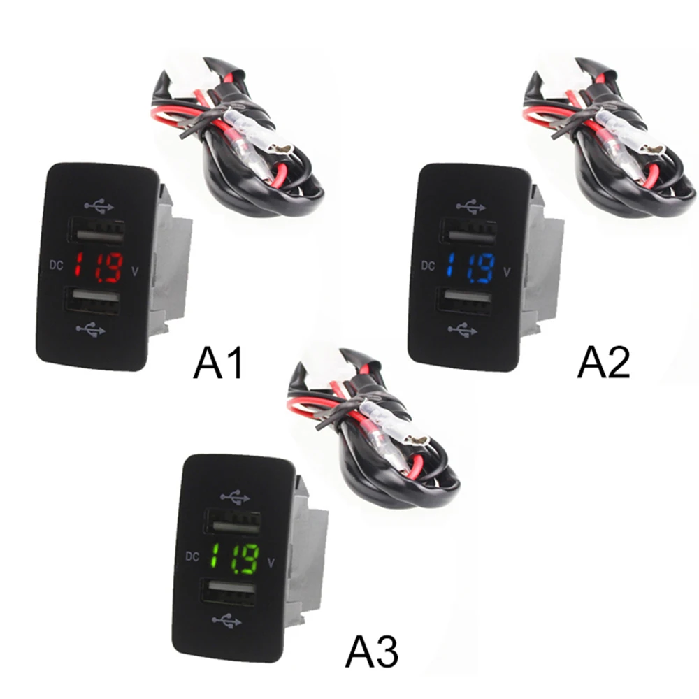 12V 24V устройство для автомобиля с двумя портами USB Зарядное устройство Порты и разъёмы Авто адаптер светодиодный вольтметр гнездо для Honda CIVIC CROSSTOUR CRV ODYSSEY