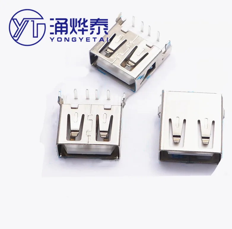 

YYT 20PCS AF flat port sink plate without edge A type USB plug-in connector USB A female 90 degree sink plate