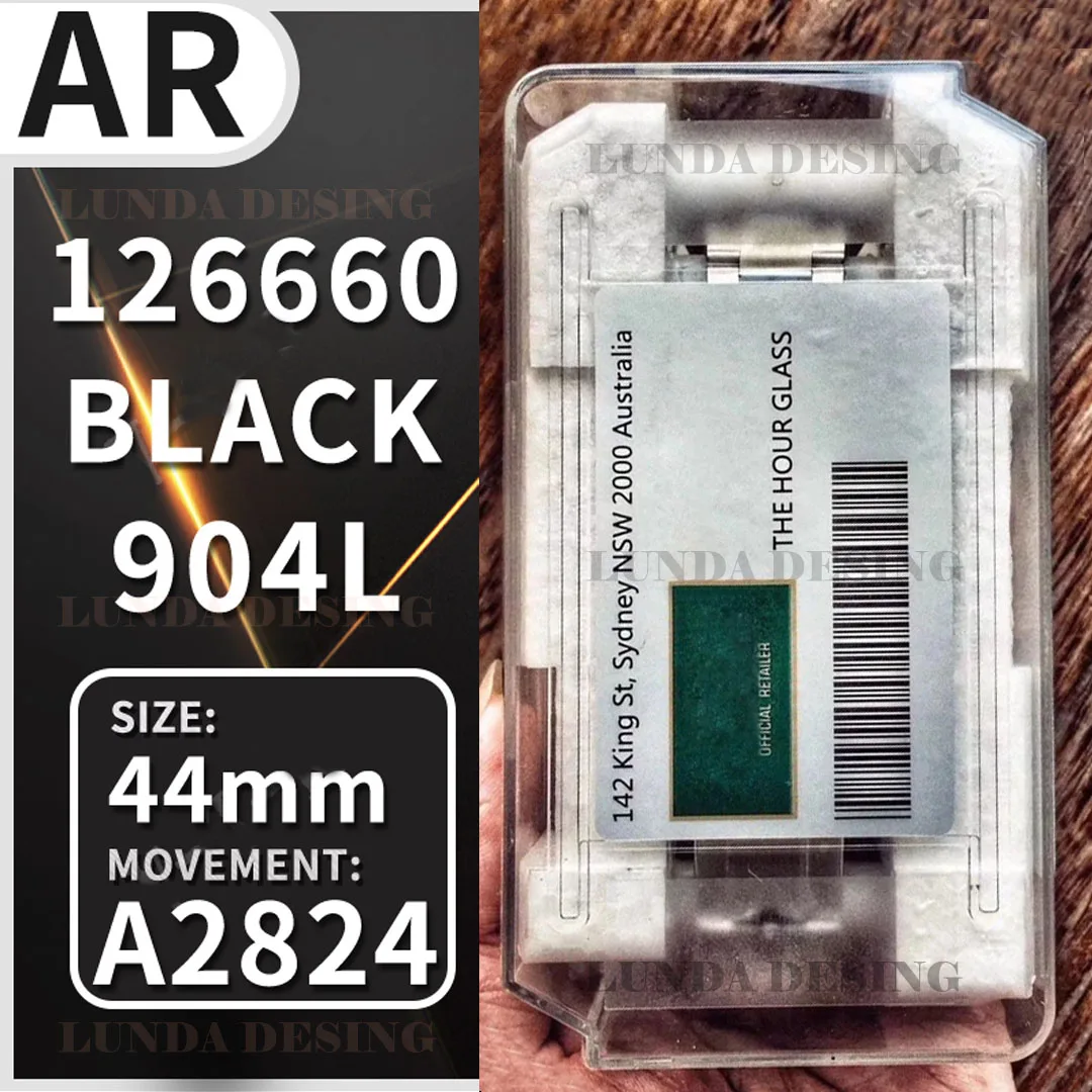 

Real ARF Men's Automatic Mechanical Watch 44MM Sea-Dweller 126660 Black Ceramic 1:1 Best Edition 904L Case and Bracelet A2824