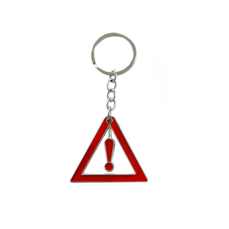 

1Pcs Metal Danger Sign Key Rings Exclamation Point Keychain Triangle Keyring Smart Car Chain Key Holder Styling Accessories