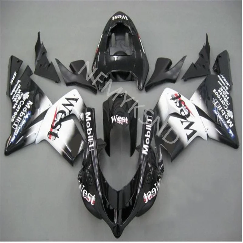 

ABS инъекция для Kawasaki ZX10R ZX-10R 2004 2005 комплект обтекателей для мотоцикла, 10R zx-10r 04-05 черно-белый обтекатель для западного корпуса