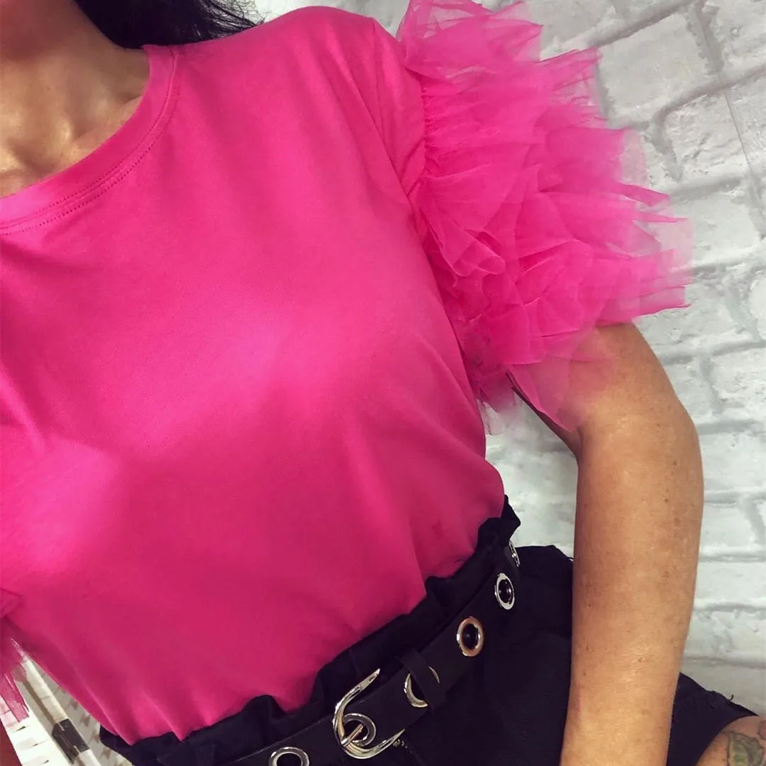 Женская футболка с коротким рукавом и круглым вырезом|Футболки| |