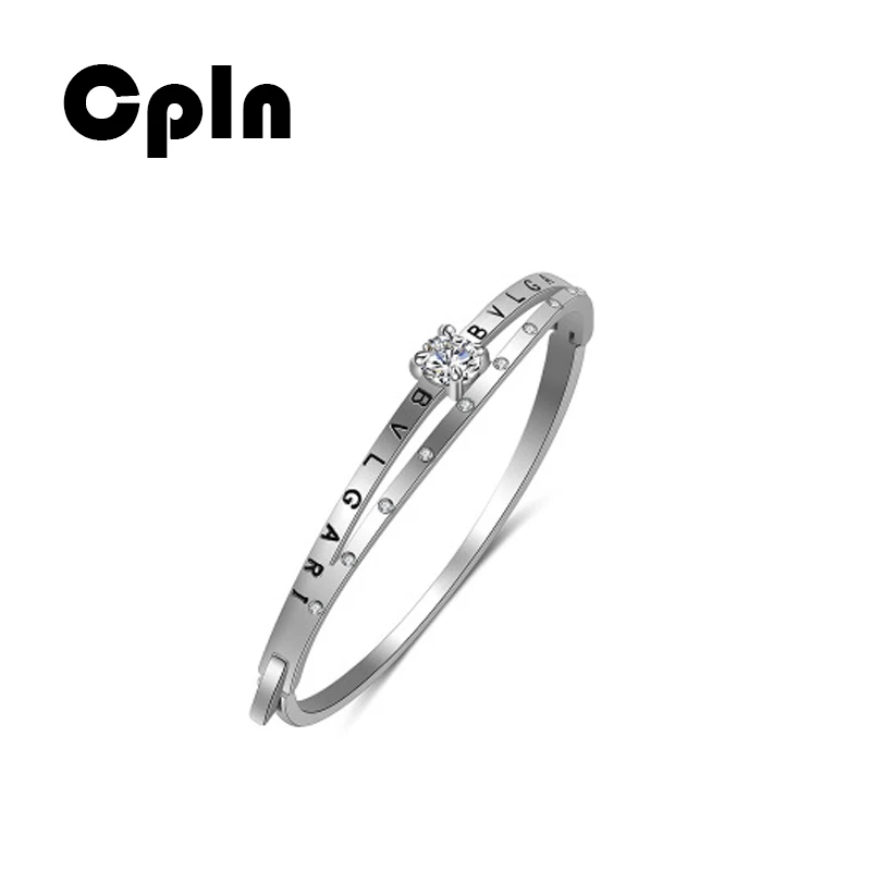 Cpln модные классические браслеты из белого золота с цирконием для женщин
