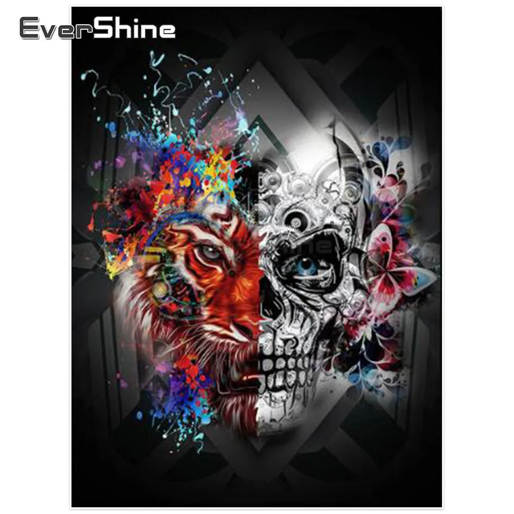 Evershine 5D DIY алмазная вышивка череп картина из страз алмаз живопись полная сверло