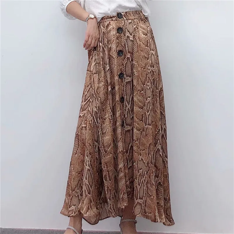 Элегантный Ретро змеиный принт асимметричный дизайн женская юбка 2019 модные