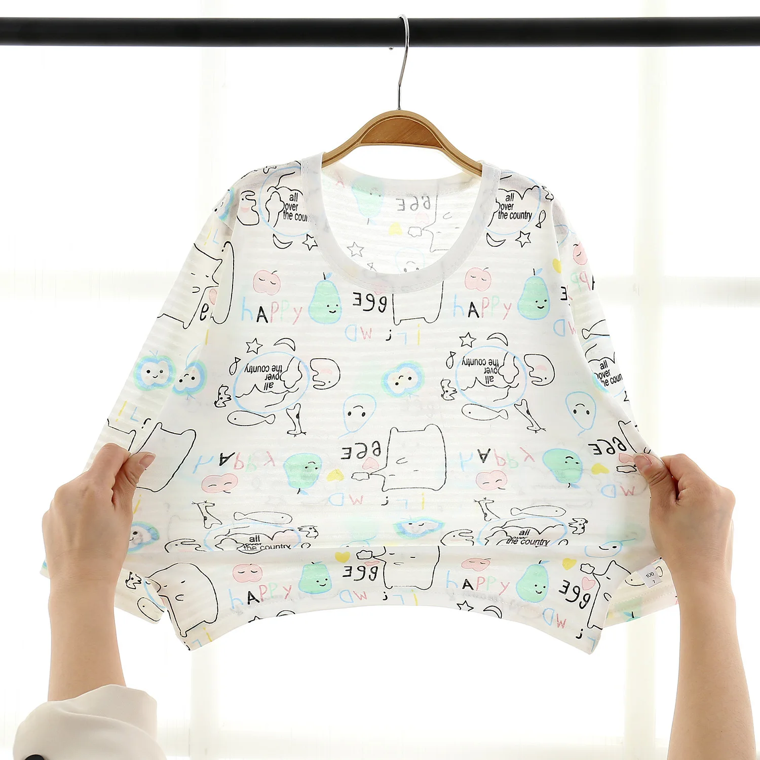 Осенние пижамные комплекты для детей Топ с длинным/коротким рукавом и мультяшным