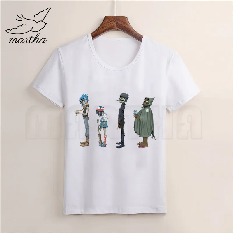 Gorillaz/белая футболка с принтом рок-группы рисунком дизайнерские Детские футболки
