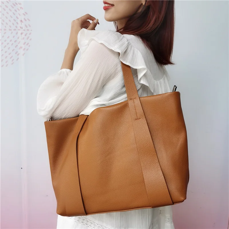 Casual Shoulder Big Tote For Women 2020 New Large Capacity Real Leather Crossbody Handbags Designer Purses High Quaity Hand Bag