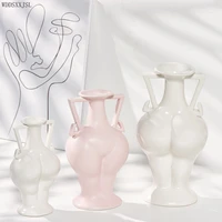 wddsxxjsl creative pink nordic creative body art ceramic vase home decoration living room desktop flower arrangement vase