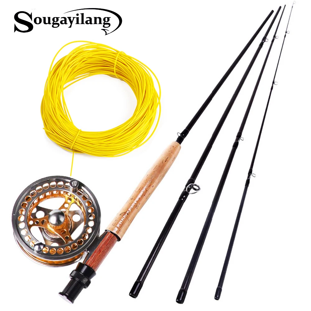Sougayilang 2 7 М удочка для ловли нахлыстом и катушка набор из цельнометаллических