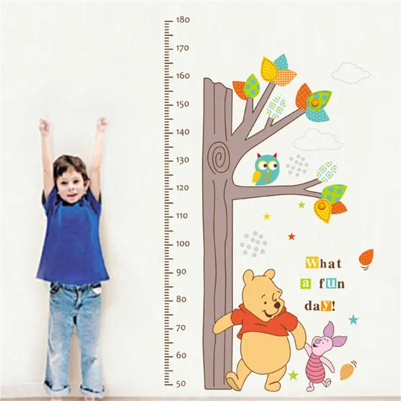 

Cartoon Winnie The Pooh Home Decor Height Measure Wall Stickers DIY Alphabet Mural For Kids Rooms Bedroom School Decal