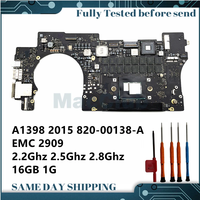 Материнская плата A1398 для MacBook Pro 15 дюймов Mid 2015 I7 2 5 8 ГГц 16 Гб 820 00138 A материнская