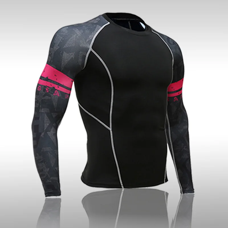 Новейшая 3D футболка с длинным рукавом для фитнеса мужчин бодибилдинга брендовые