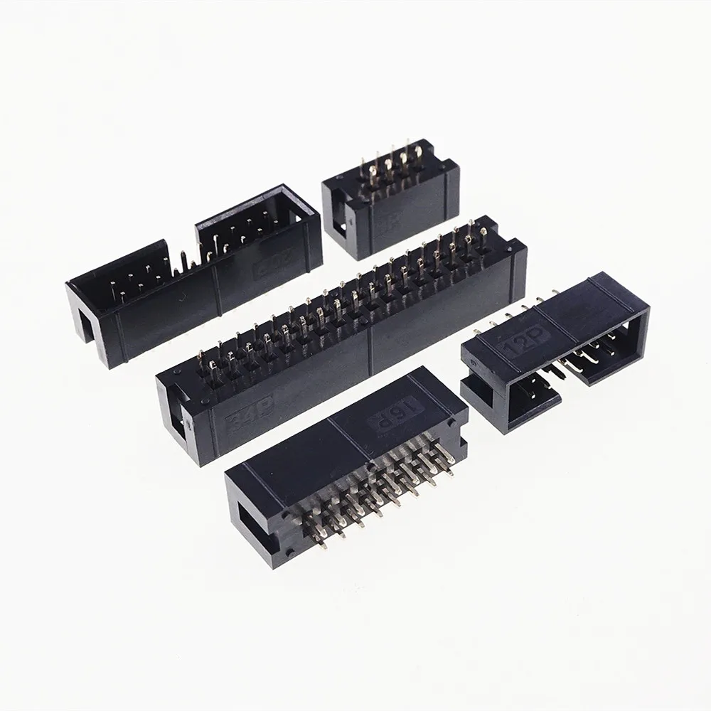 1000 шт 0 079 &quot2 мм PCB IDC Box Header 6 8 10 12 14 16 18 20 24 26 30 34 40 50 60 Pin сквозное отверстие