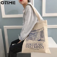 women canvas shoulder bag shakespeare print ladies shopping bags cotton cloth fabric grocery handbags tote books bag lahxz 175