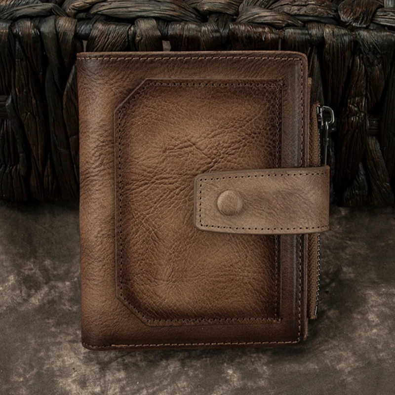 Многослойный двойной клатч кошелек для мужчин кредитный/держатель id карты