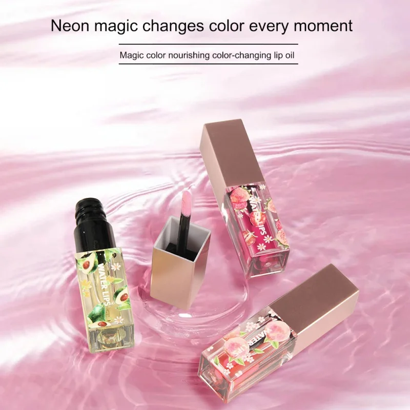 

New Nourishing Color Changing Lip Gloss Transparent Lip Gloss Lip Makeup Moisturizing Liquid Lipstick Plant Transparent Lips
