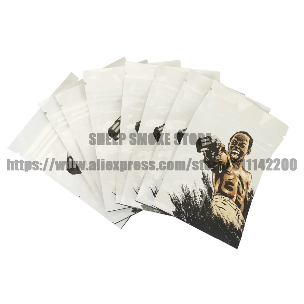 

NEW Cool Boy Tobacco Printed Package Bags 7x10CM 3.5G Reclosable Pouches Cartoon 200 Pcs/Lot Small Plastic Gifts Zip-Lock Bag