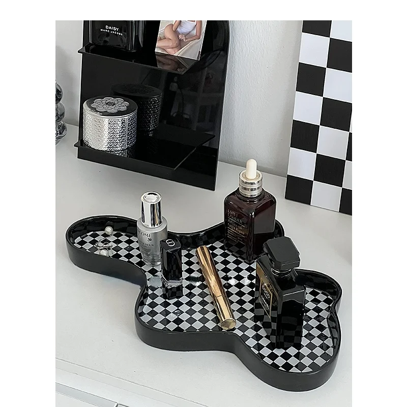 Декоративные черно-белые нестандартные подносы популярная Геометрическая