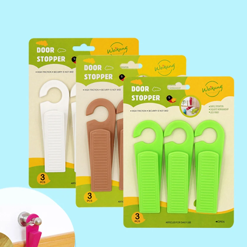 3 шт./компл. дверной клиновидный резиновый Фиксатор двери дверные упоры пол
