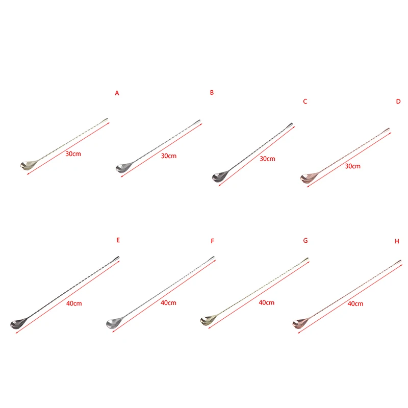 

30/40cm Stainless Steel Spiral Pattern Stir Spoon Bar Tool Bar Teadrop Spoon Mixing Cocktail Spoon Bartender Tools