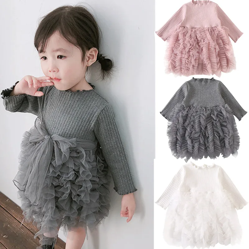 Warm Baby Girls Knitted Dress Fall-Winter Cotton Clothes Kids Toddler Girl Halloween Christmas Dresses |