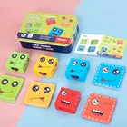 Кубик из мультфильма, меняющий лицо, настольная игра, деревянная головоломка, игрушка Монтессори, тревожность, снятие стресса, игрушки для детей
