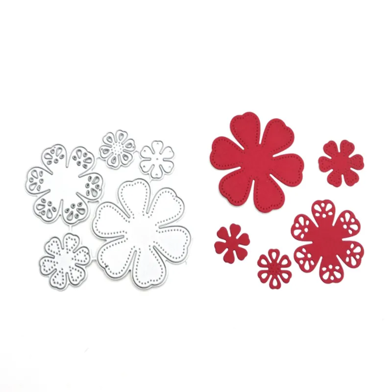 

2021 New 5pcs/lot flower Metal Cutting Dies Stencil Die Cut Scrapbooking Craft Stamps DIY Scrapbooking Album Crafts Mould Card