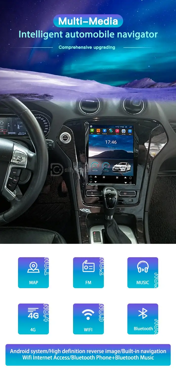 Экран Тесла в стиле Tesla для Ford Mondeo 4 2011 2015 Android автомобильное радио мультимедийный