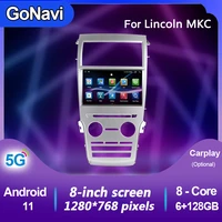 gonavi android 11 car radio central multimedia intelligent system tonch screen with gps mp5 navigation carplay for lincoln mkc