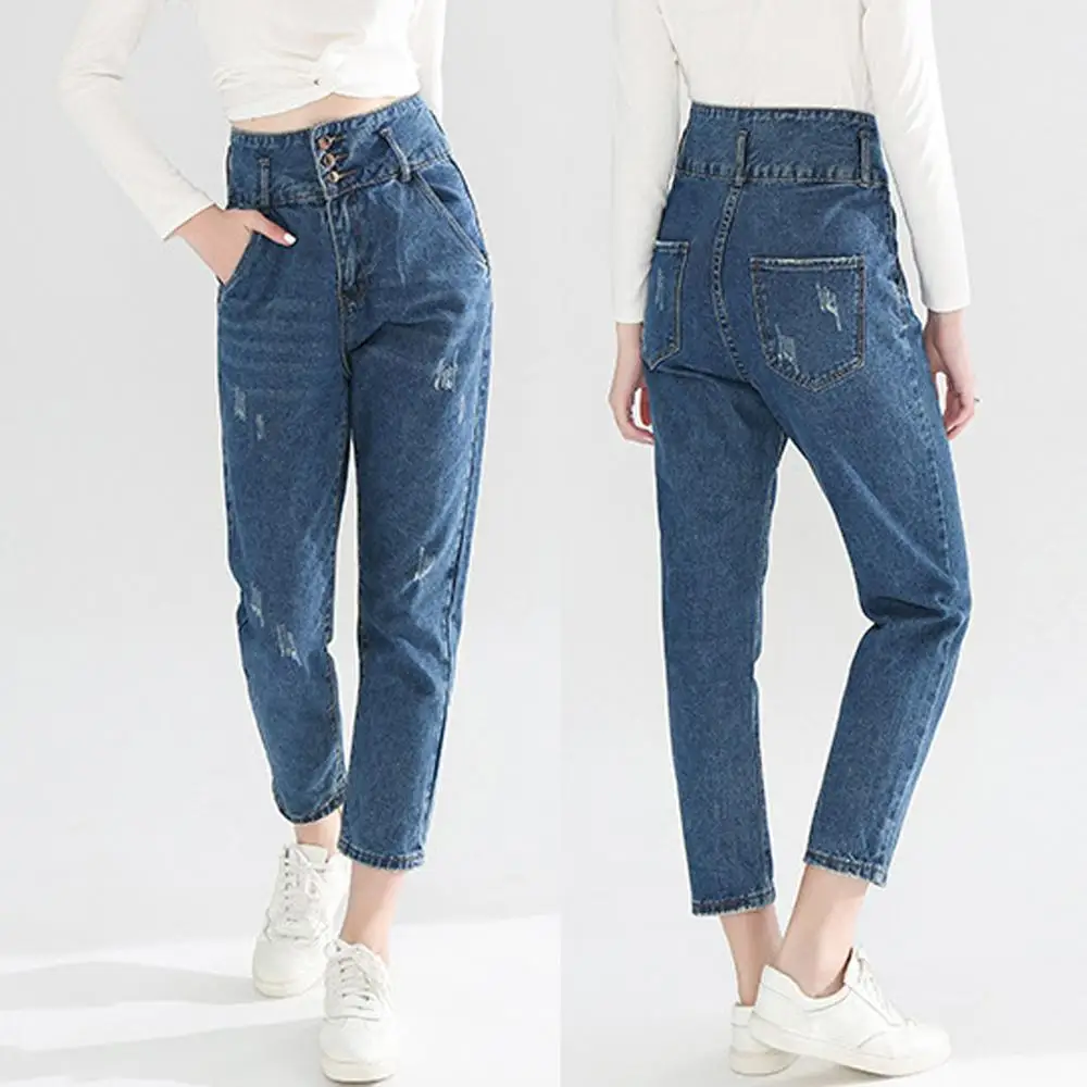 Летние укороченные джинсы удобные эластичные плотные брюки со средней