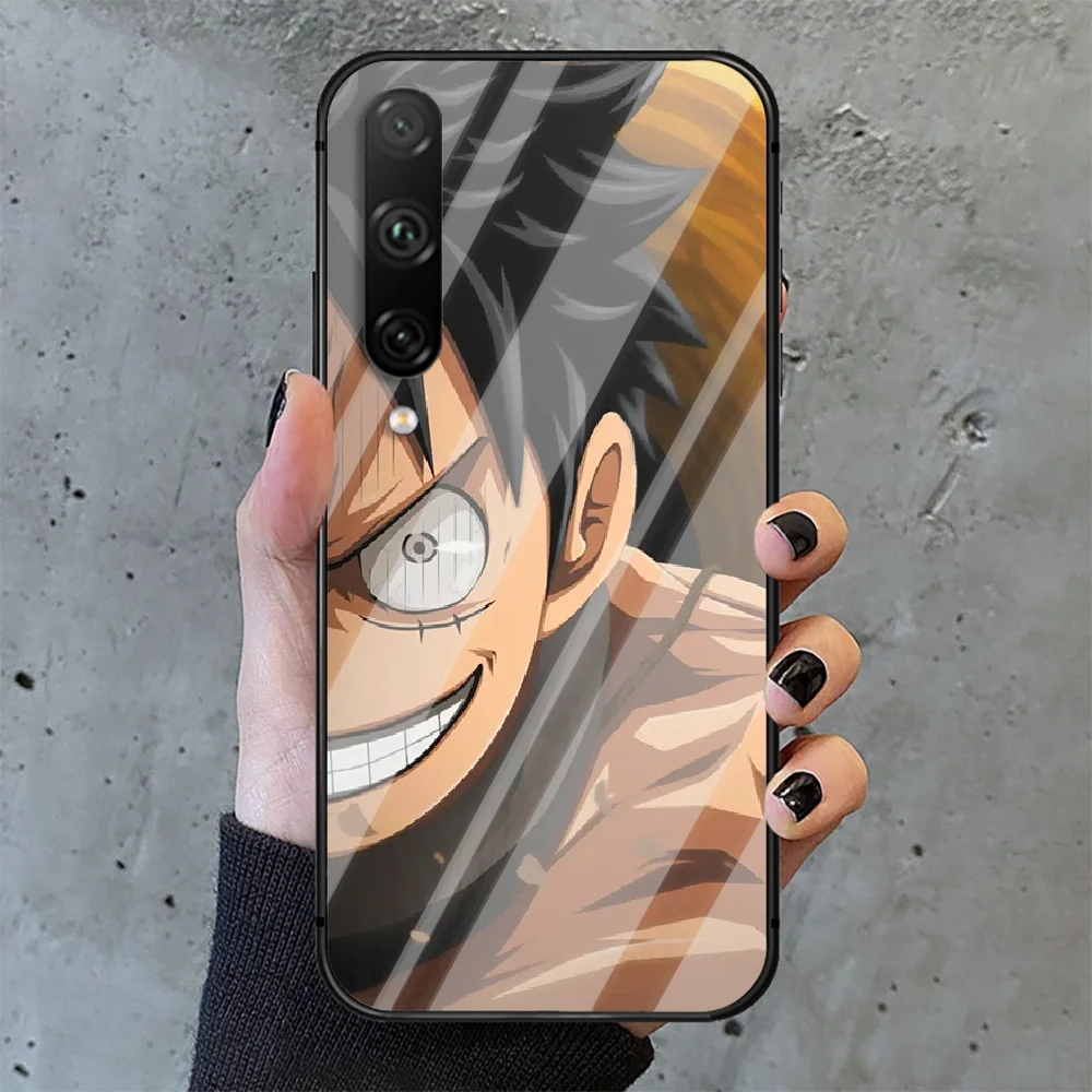 

One Piece Luffy Ace Phone Tempered Glass Case Cover For huawei honor 7 8 9 10 20 A X S lite i pro Painting Cover Bumper Silicone