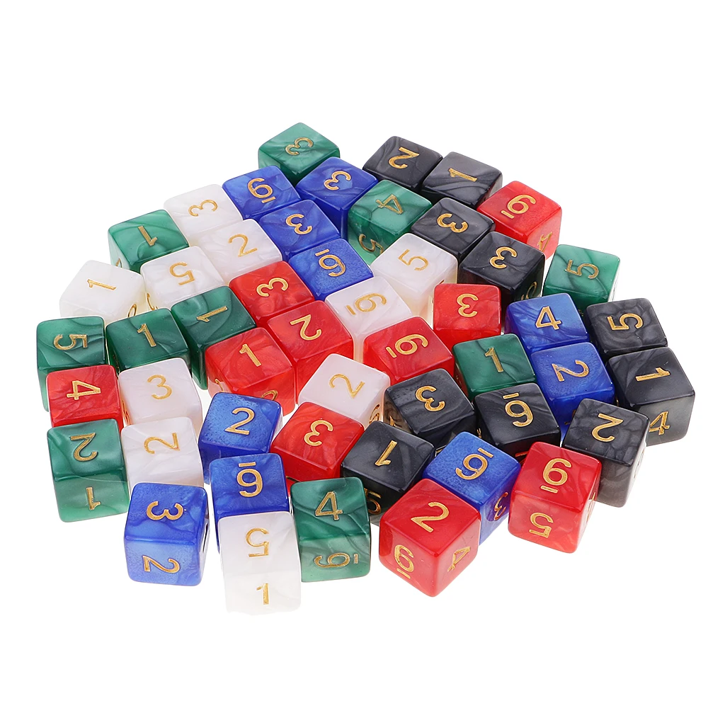 50 шт Мини D6 игральные кости 16 мм Шестигранная Die & Dice сумка для RPG DND подземелья и