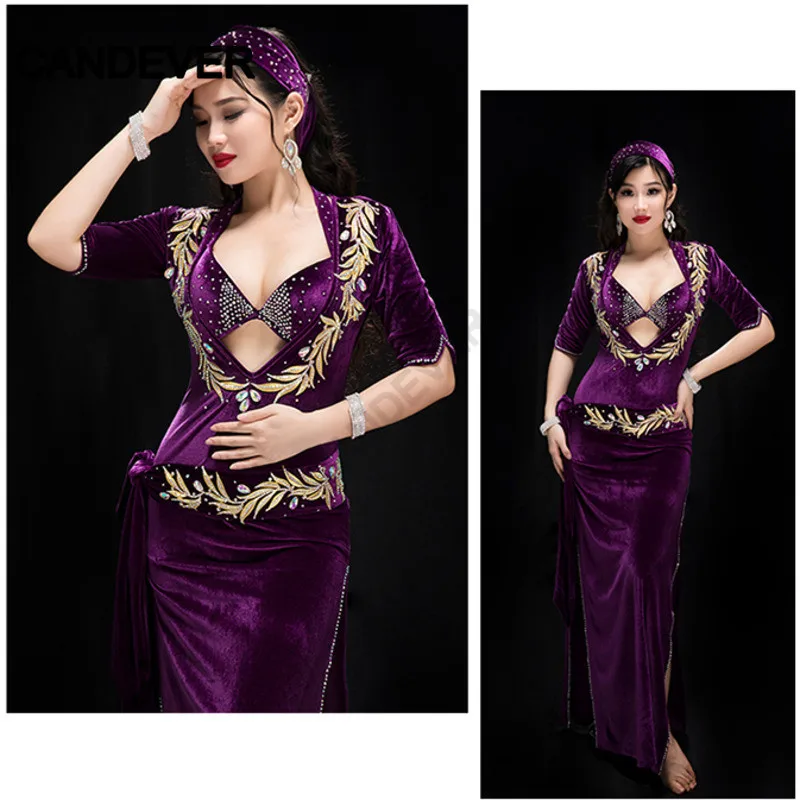 Baladi Shaabi Saidi bellydance женский набор костюма для танца живота бархатный бюстгальтер