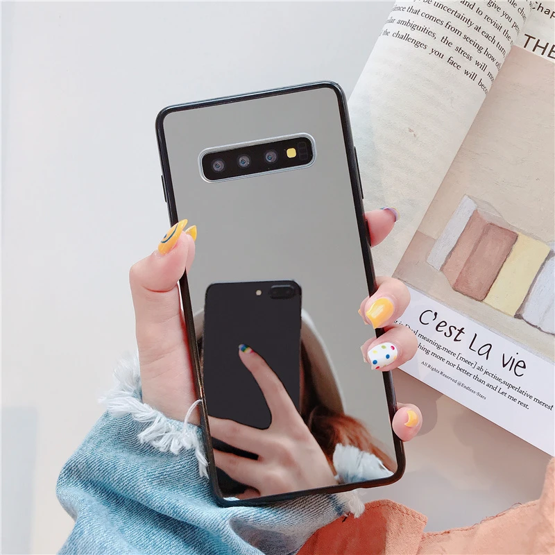Блестящий зеркальный силиконовый чехол для Samsung Galaxy S8 S9 S10 Note10 A10 A20E A30 A40 A50 A70 J2 Pro J4