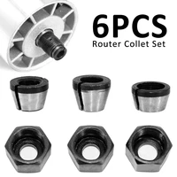 6pcs router collet set 66 358mm chuck head adapter for drill engraving trimming carving machine electric router milling cutter