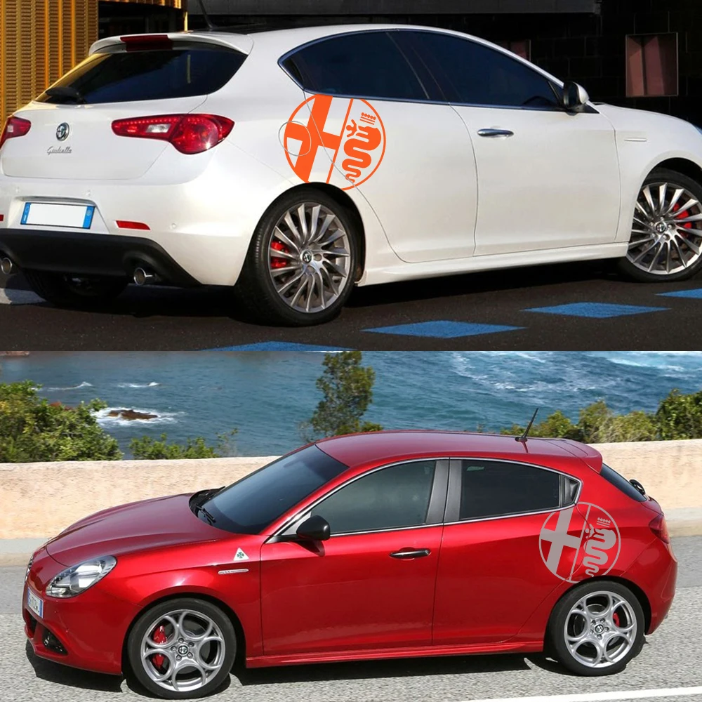 2 шт. наклейки на боковые двери автомобиля для Alfa Romeo MiTo Giulietta 147 156 159 166 Авто Виниловая пленка наклейки аксессуары для тюнинга автомобиля