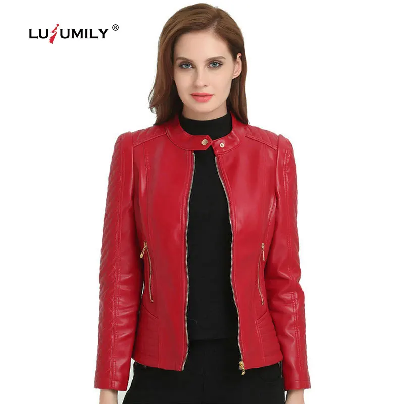 Женская кожаная куртка Lusumily размера плюс 6XL модная из искусственной кожи с
