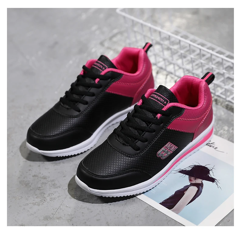 Size 35-41 New Fashion Tennis Shoes for Women Ultra-light Leather Blue Sneakers Gym Sport Shoes Tenis Feminino Basket Femme