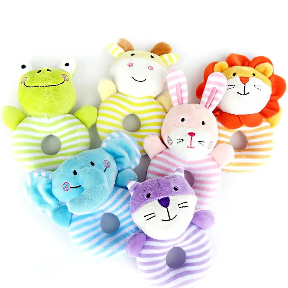 

Cute Soft Infant Rattle Sound Hand Grip Shake Bell Stuffed Animal Baby Toy Gift