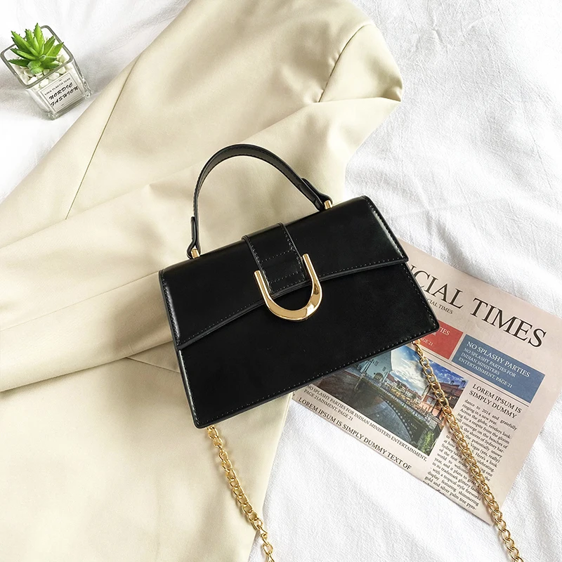 

2021 Fashion Women's Shoulder Bag Brand Flip Handbag Design Horseshoe Buckle Square Bag Luxury Chain Crossbody Bag Female Purses