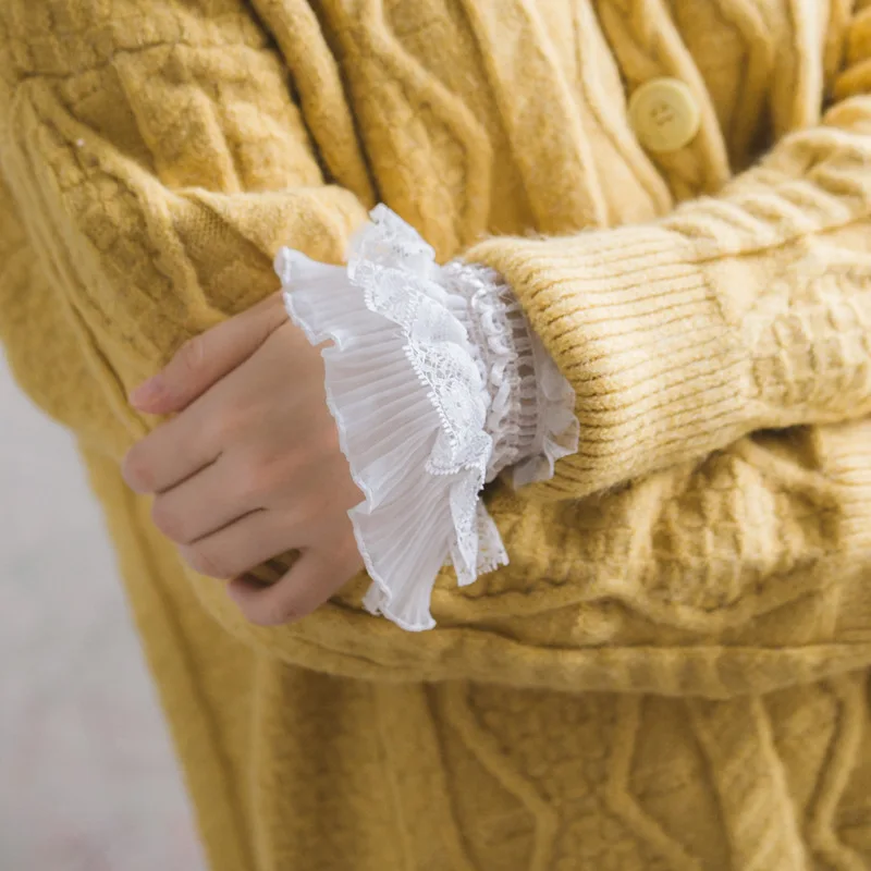 Женские черные Многослойные кружевные манжеты|Женские нарукавники| |