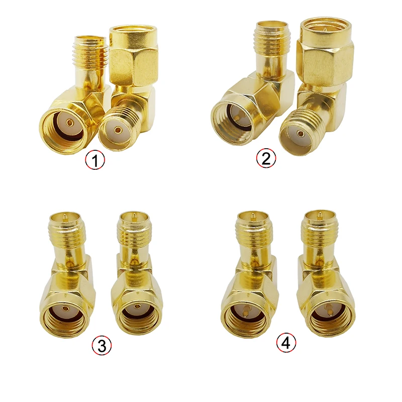 

2Pcs Right Angle SMA Male Plug to Female Jack/RP SMA Male to Female/RP-SMA to SMA RF Coaxial Connector 90 Degree SMA Adapter